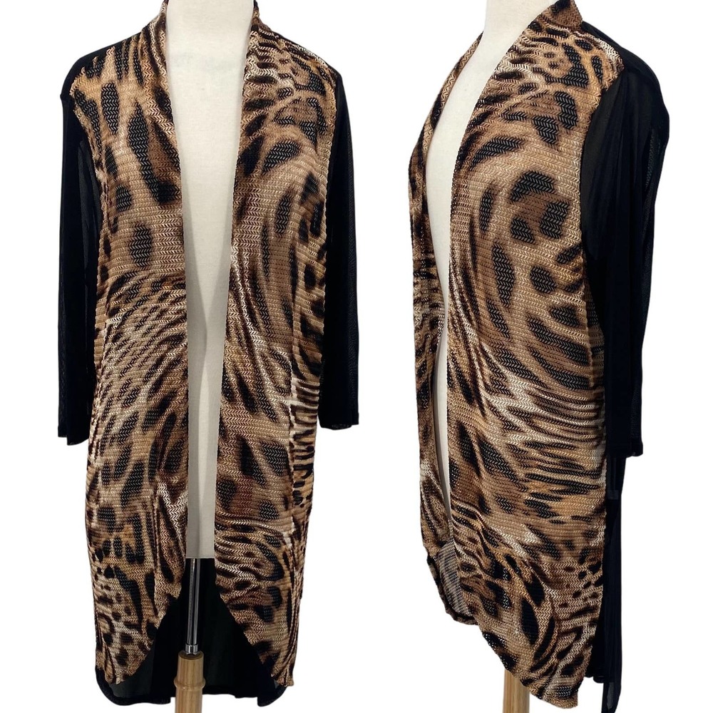 Chico's Leopard Print Cardigan - Black and Brown